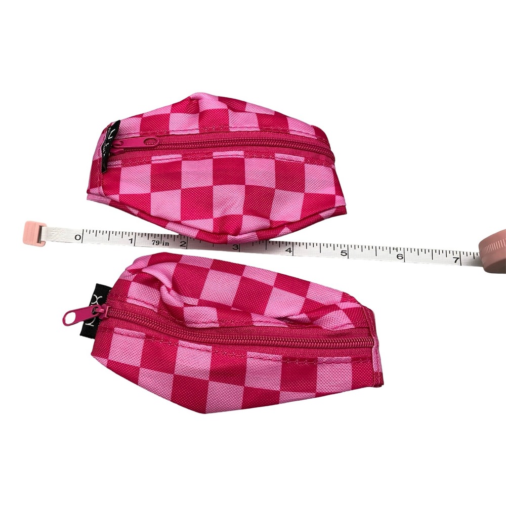 Lot 2x NYX Professional Makeup Pink Checkered  Micro size  Makeup Bag Pouch